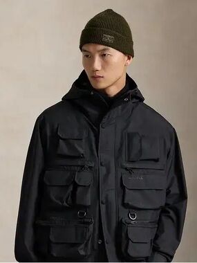 Polo Ralph Lauren Hooded Wading Jacket Polo Black Polo RL Pony Logos Size Large